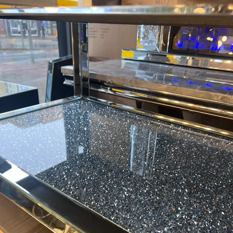 crushed diamond mirrored coffee table