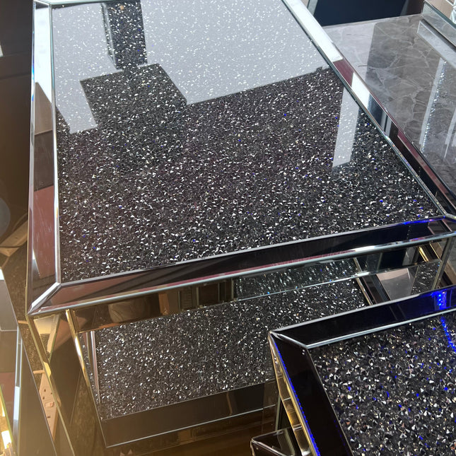 crushed diamond mirrored coffee table