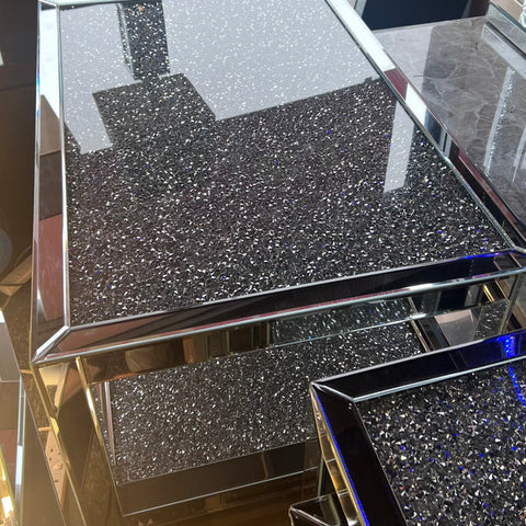 crushed diamond mirrored coffee table